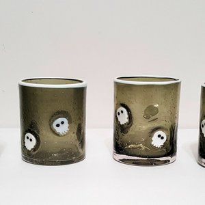 Pottery Barn Scary Squad Skull Icon Drinking Glasses Set of 4 11 OZ New in Box